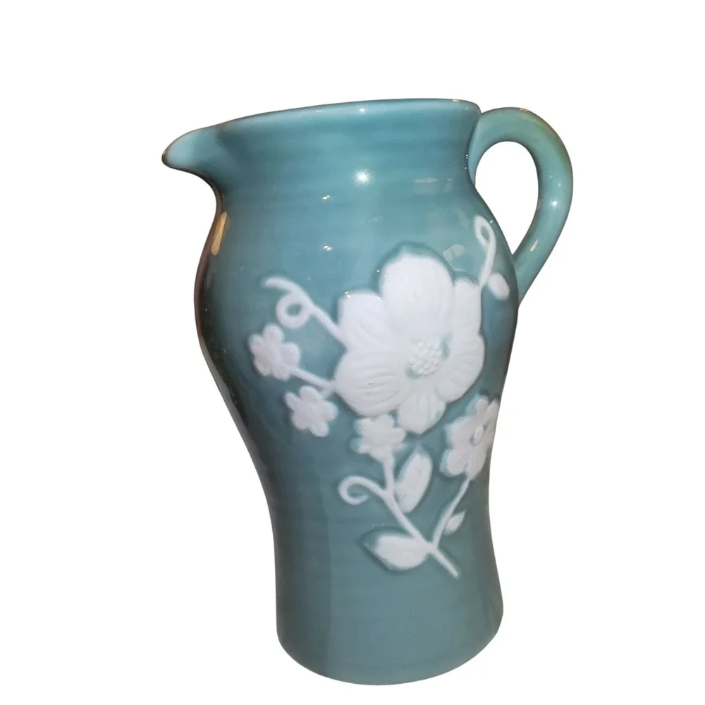 Vintage‎ Turquoise Teleflora Ceramic Vase Made In Portugal 8.5